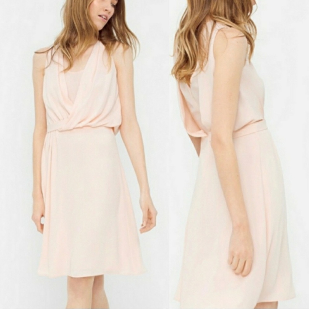 White House Black Market Blush Pink Draped Dress